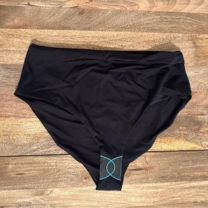 H&M NWOT Black High Waist Full Coverage Bikini Bottom Sz 12